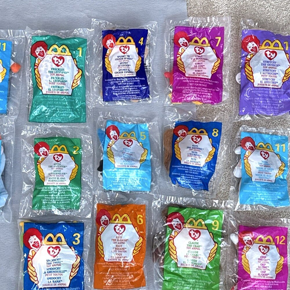 McDonalds Ty Teenie Beanie Babies 1998 1999 Lot Of 24 Complete Sets Plush Favors - Picture 6 of 16